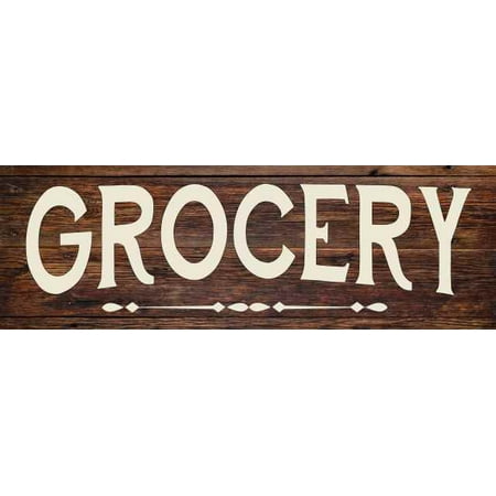 Rustic Gifts For The Home Grocery Store Mercantile Rustic Looking Wood Sign Wall Décor Gift 6 x 18 Wood Sign B3-06180028063 ()