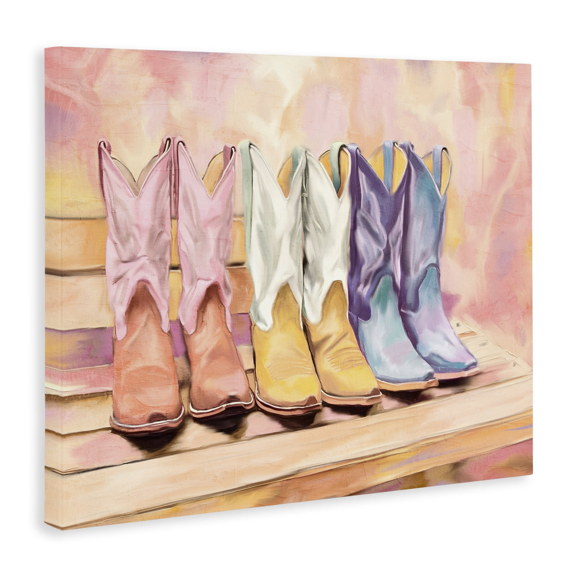 Painted Boots Trio Canvas Wall Art, design by Kim Allen