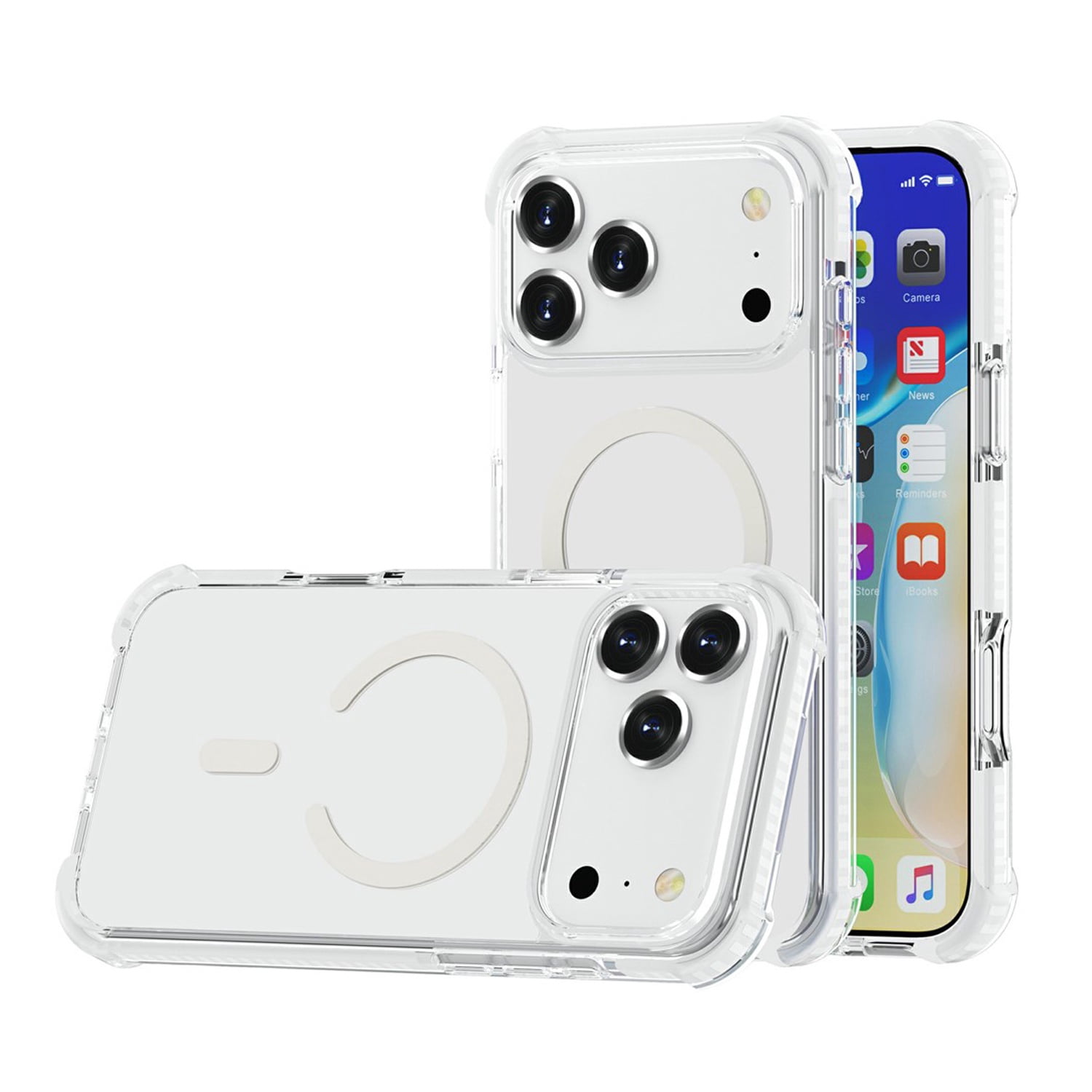 Slim Fit Mesh Sport Cover Compatible with Wireless Charging for iPhone 17 Pro Max - White