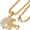 Gold, variant on Stainless Steel Football Sport Pendant with Box Chain 20" SCP 3084 S