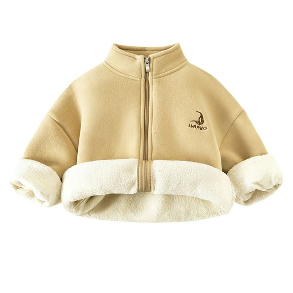 MEZZALL Girls Reversible Jacket Winter Warm Long Sleeve Outerwear Solid Color Cozy Kids Plush Coat Cold Weather Coats Holiday Child Streetwear