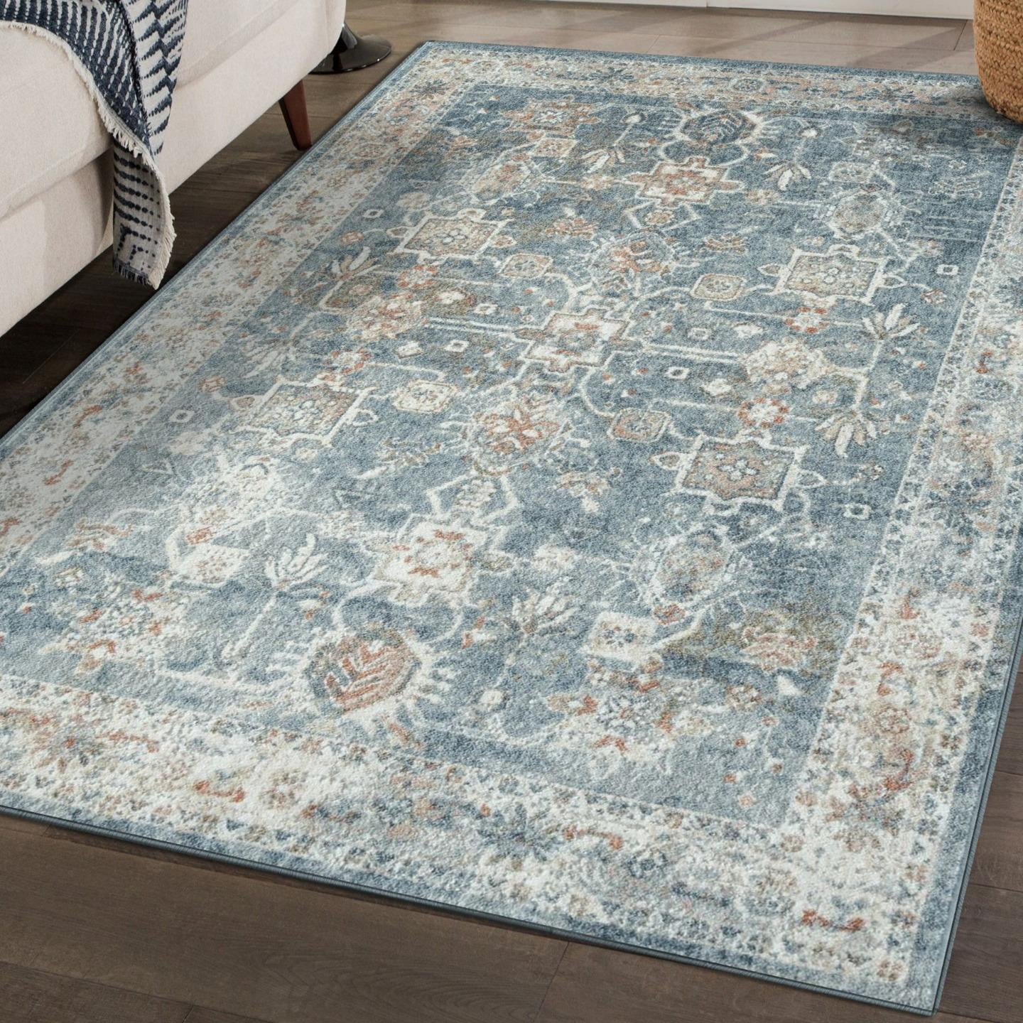 Luxe Weavers Western Geometric Blue 8x10 Area Rug for Bedrooms
