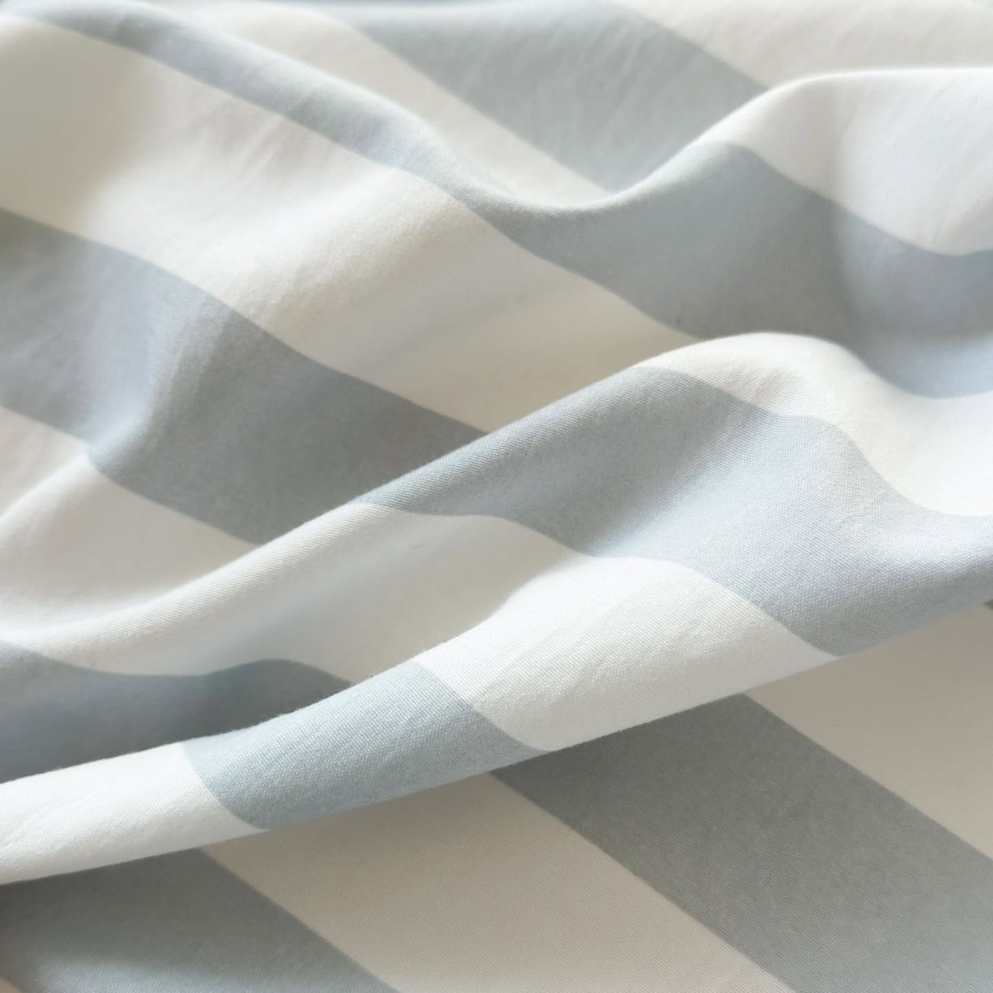 Duvet Cover Stripes Blue White Bedding Microfiber Duvet Cover Sets with Zipper Queen Size