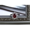 thumbnail image 4 of Unique Vintage Look 2 Carat 8x6mm Oval Shape Red Ruby And Moissanite Diamond Engagement Ring in 10k White Gold for Women, 4 of 4
