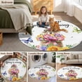 thumbnail image 6 of Spring Groundhog 6ft Round Rugs, Watercolor Sunflower Botanical Butterfly Washable Non-Slip Area Rugs for Living Room Bedroom Kitchen, Low Pile Dining Room Kicthen Circle Carpet, Indoor Floor Rug, 6 of 9