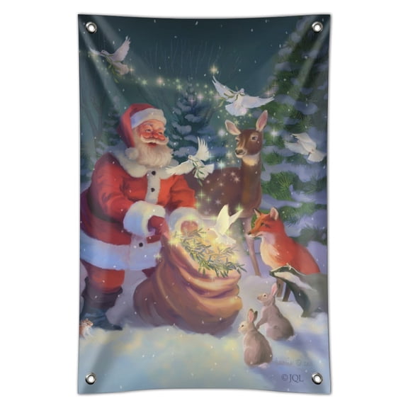 Christmas Holiday Santa Magic Peace Doves Home Business Office Sign