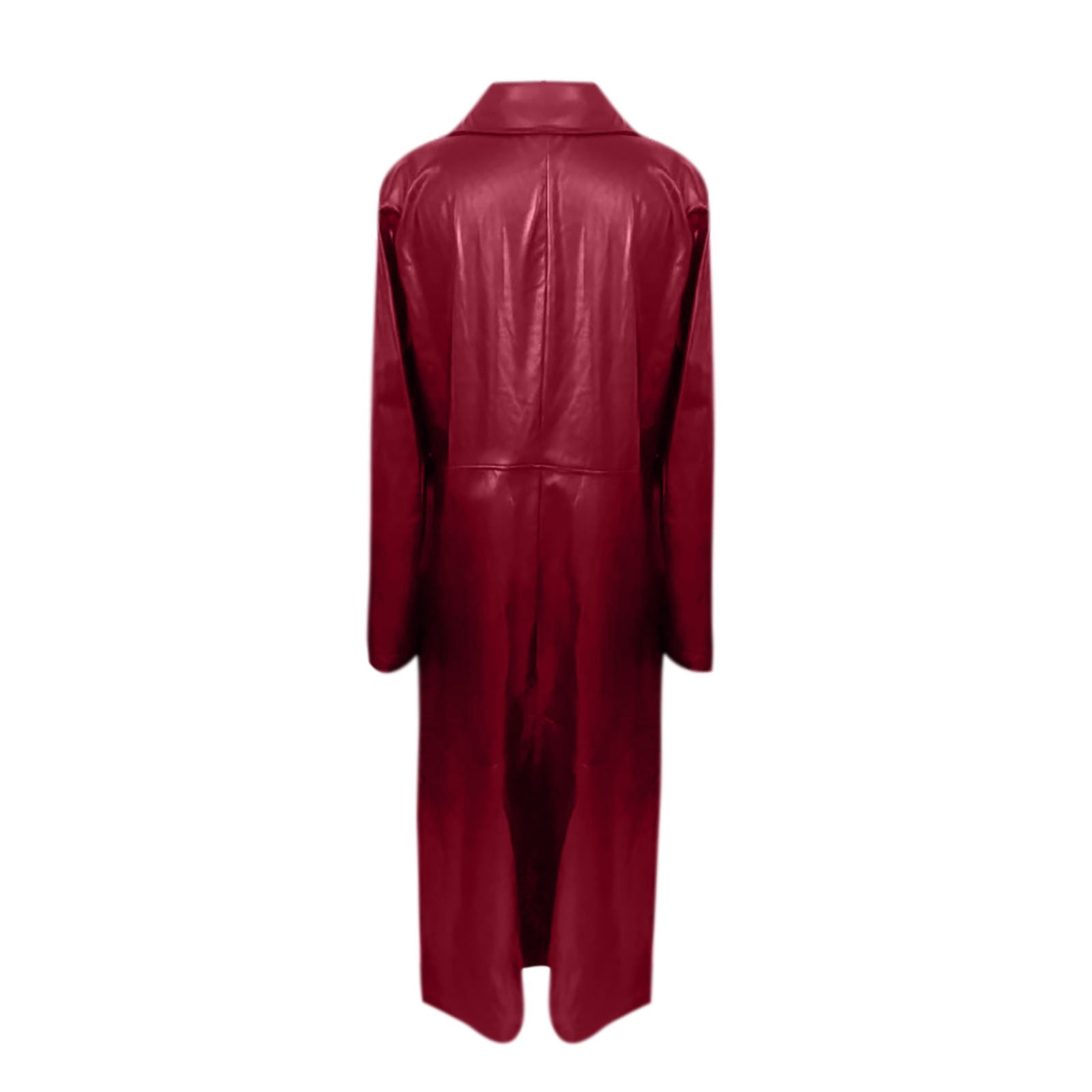 Dezsed Women's Faux Leather Jackets Long Trench Coat Women's Fashion Sexy Autumn And Winter Solid Long Leather Coat Imitation Leather Windbreaker Coat Wine XXL