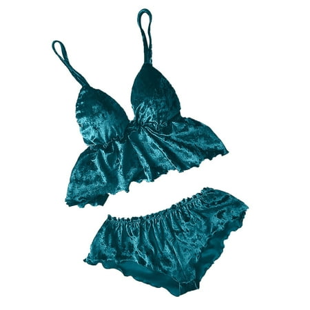 

Lirclo Women Lingerie Sexy Play Lace Sleepwear Naughty Teddy Babydoll Mini Bodysuit Langeray Deep V Sets Blue S