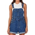thumbnail image 3 of Women's Solid Loose Fit Denim Overalls with Multiple Pockets Casual Jumpsuit Blue L, 3 of 7