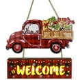 thumbnail image 3 of Christmas Pickup Truck Welcome Decorations Wooden Car Christmas Tree Hanging Decorations Painted Christmas Wooden Hanging丨A, 3 of 8