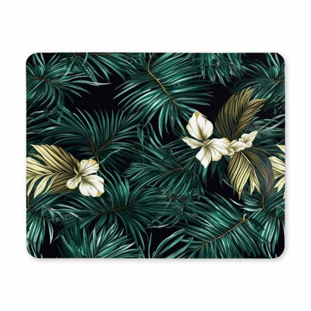 Mouse Pad  Green Palm Leaf Mouse Pads  Gaming Mouse Mat Square Waterproof Mousepad Non-Slip Rubber Base MousePads for Office Home Laptop Travel 9.5x7.9X 0.12Inch(240mm x 200mmx 3mm)