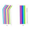 thumbnail image 4 of Yuarrent 1 Juego de pajitas de silicona reutilizables sin olor a impurezas tubos de succión Colorfast fácil de limpiar con cepillo de limpieza para Cocina y Comedor No.2 Yuarrent HA041346-02, 4 of 6