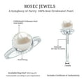 thumbnail image 5 of Rosec Jewels Freshwater Pearl Solitaire Ring with Diamond Side Stones (8 mm, 8 Carat), 925 Sterling Silver, US 6.50, 5 of 8