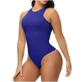 thumbnail image 2 of Viluyesy Womens Shapewear Bodysuit, High Compression Seamless Tight Fit Crew Neck Tummy Control Comfortable Jumpsuit Blue L, 2 of 3