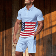 thumbnail image 2 of Eres Más Que una Camisa de Puntuación de Prueba Color Bloqueado Turndown Collar de Bolsillo Y Elástico de la Cintura Shorts Set, Vestido de Verano Casual de Poliéster, 2 of 9