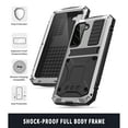thumbnail image 3 of Dteck Case for Samsung Galaxy S23 Plus,Metal Case with Tempered Screen Protector Military Rugged Heavy Duty Silicone Shockproof Full Body Tough Cover for Galaxy S23+,Silver, 3 of 8