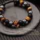 thumbnail image 3 of Pulsera de triple protección MFZFUKR Obsidiana negra Ojo de tigre genuino y cuentas de hematita 0.315 in, 3 of 5