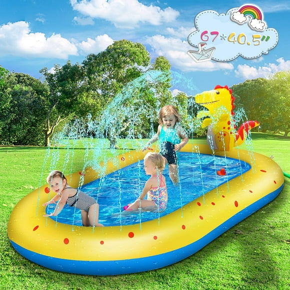 Paddling pools for kids Inflatable Sprinkler Mat Swimming Pool for toddlers Age 3+ and Splash Pad Wading Pool for Fountain Games , Summer Backyard Garden Spray Water Toys for Outdoor kids Fun Play