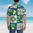 thumbnail image 4 of Susaid Lemon and Leaves Print Short Sleeve Shirts Button Down Casual Shirts Summer Beach Aloha Button Down Short Sleeve for Men ,Large, 4 of 7