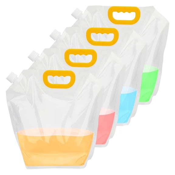 Collapsible Water Jug Container Bag 4-Pack, 1.3Gallon/5L Portable Water Storage Bag Water Carrier Tank for Camping, Hiking, RV, Emergency - BPA-Free, Leakproof, Freezable, Foldable