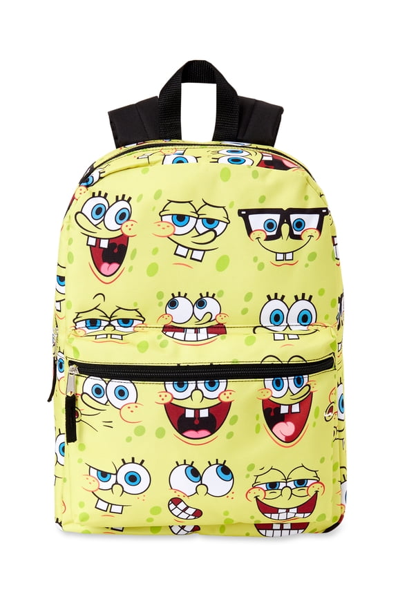 Nickelodeon SpongeBob Square Pants Yellow Faces Printed Backpack