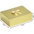 thumbnail image 3 of Gift Boxes With Lid 13" X 9" X 4", Deluxe Gift Box With Ribbon Greeting Card and Magnet Closure, Suitable for Wedding, Mother'S Day, Bridesmaid Gift, Graduation, Birthday, Etc.5 Pack Gold, 3 of 12