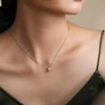 thumbnail image 4 of Tiny Collar con Colgante de lágrima de Plata de Ley con Delicada Capa Minimalista, 4 of 4