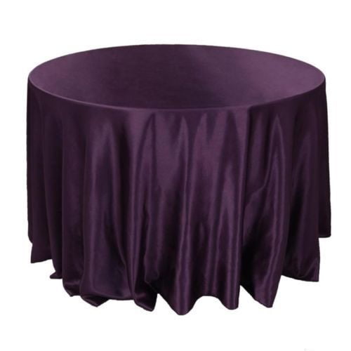 10 Pack 132" Inch round Satin Tablecloth 21 COLORS Table Cover Wedding ...