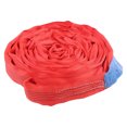 thumbnail image 1 of 5T Flat Lifting Strap with Double Eye Buckle Polyester Webbing Crane Lift Rope 4 Meter Red, 1 of 1