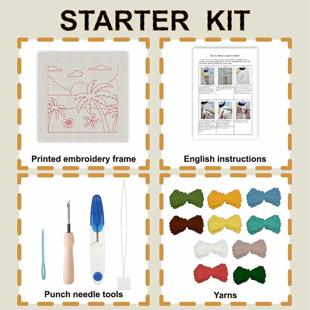 DIY Embroidery Kits including Scissor Ripper Sewing Needle Thread Instruction Tree 240x240mm DIY
