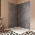 thumbnail image 2 of Streamline DSH-1300-130 36 in. L x 48 in. W x 76 in. H 2-Piece Glue-Up Corner Shower Surround in Grey Marble Finish, 2 of 4
