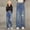 Navy, variant on Luogg Girls Casual Pants Stretch Elastic Waist Distressed Denim Wide Leg Straight Jeans For Toddler Kids Spring Summer Everyday Wear Girls Corduroy Pants 3-4 Years