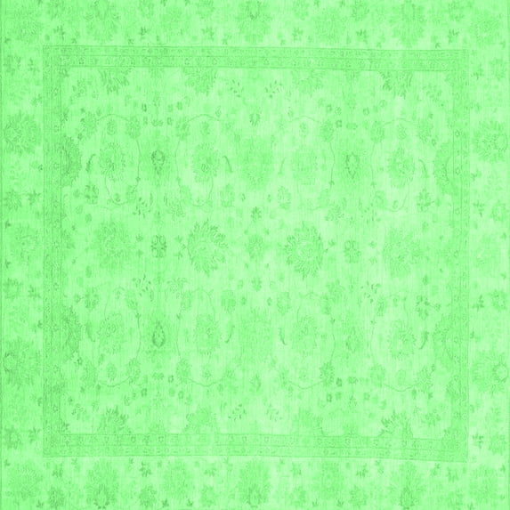 Ahgly Company Indoor Square Abstract Emerald Green Modern Area Rugs, 5' Square