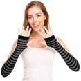 thumbnail image 2 of GHSDFBB Punk Gothic Rock Long Arm Warmer Fingerless Gloves, 2 of 6