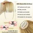 thumbnail image 2 of MORICA Clip in Bangs for Women Human Hair Bangs Clip in Hair Extensions Wispy Bangs Ash Blonde Bangs, 2 of 5