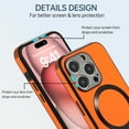 thumbnail image 6 of Magnetic Case for iPhone 14, Support Car Mount, Compatible with Magsafe, with Built-in Invisible Kickstand, Slim Hybrid Shockproof Protective Phone Cover for iPhone 14, Orange, 6 of 8