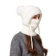 thumbnail image 4 of Gorro de punto 3 en 1 con bufanda y mascarilla, pasamontañas de invierno 3 en 1 con forro polar, resistente al viento y cálido para mujer., 4 of 7