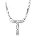 thumbnail image 1 of Petite Pave Diamond Initial Pendant Necklace 14k White Gold, 1 of 1