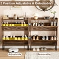 thumbnail image 3 of Skyhill Shoe Cabinet with 2 Flip Drawers,Farmhouse Shoe Organizer for Entryway,Brown, 3 of 11