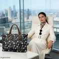 thumbnail image 3 of Eheartsgir Lightweight Top Handle Bag for Travel Shopping, White Paw Print Pattern Large Capacity Tote Handbag with Casual, 3 of 6