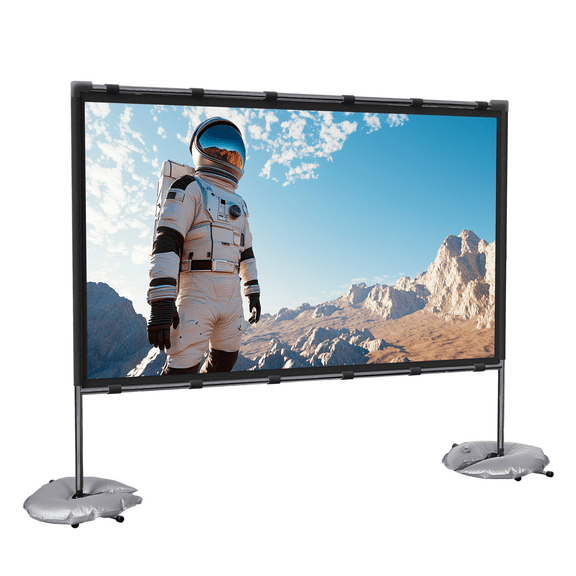 VANKYO Projector Screen with Stand, 100-inch Portable Indoor Outdoor Projector Screen, Wrinkle-Free 16:9 HD 4K Tripod Projector Screen, Adjustable Height, 160° Viewing Angle