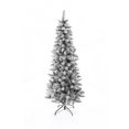 thumbnail image 1 of LuxenHome WHAP1650 6 ft. Artificial Flocked Slim Fir Christmas Tree, 1 of 1