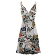 thumbnail image 5 of ICHUANYI Clearance Women Summer V Neck Dress Spaghetti Strap Sleeveless Casual Beach Midi Dress(White, M) Ichuanyi Ichuanyi, 5 of 5