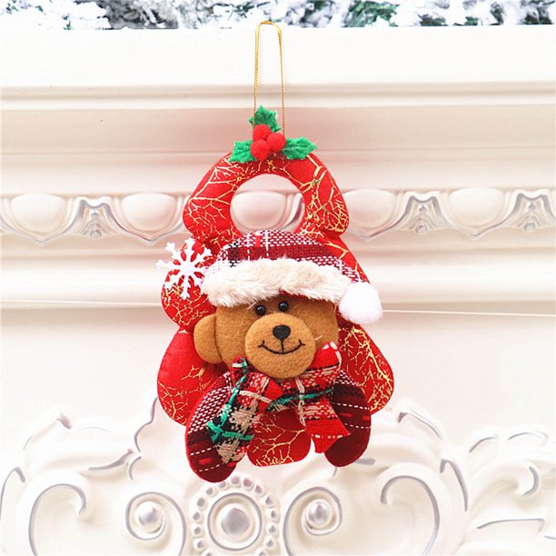 Xihbxyly Adorno Navideño Colgante con Diseño de Ciervo y Muñeco de Nieve, Estilo Festivo, para Colgar En La Pared, Ideal para Fiestas de Navidad y Bodas, Hecho de Tela, Juego de 1 Pieza.