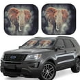 thumbnail image 2 of Uemuo Elephant in Smoke Printed 2 PCS Car Windshield Sun Shade, Auto Sun Heat and UV Rays Blocker, Foldable Automotive Front Window Sunshade Protector, 2 of 7