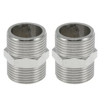 Unique Bargains Copper Electroplated Pipe Fittings 3/4"Male Double Male Threaded Coupling 1.37" 2 Pcs