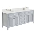 thumbnail image 2 of Ariel D072dcqovo Kensington 72" Free Standing Double Basin Vanity Set - Grey / Carrara, 2 of 9