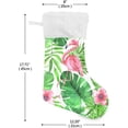 thumbnail image 2 of Coolnut 17.7 Inch Christmas Stockings, 1 PCS Palm Leaves Flamingo Presonalized Large Stocking Sock for Family Holiday Xmas Party Decorations, 2 of 7