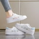 thumbnail image 2 of Zapatos blancos bordados de primavera y verano, zapatillas planas, zapatos casuales de estilo universitario para mujer, mocasines con cordones, 2 of 6