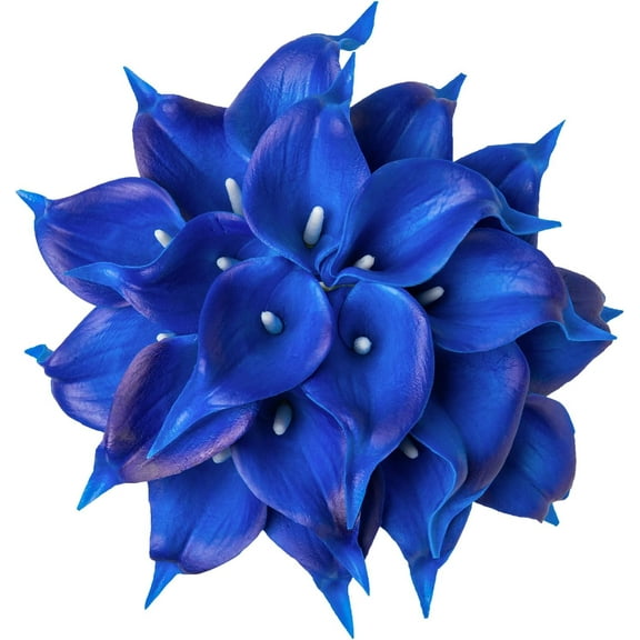 20Pcs Artificial Calla Lily Flower Real Touch Latex Flowers for DIY Wedding Bouquet Party Home Decor (Pure White)